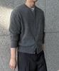 Branded Comfort Wool Crop Cardigan [Dark Gray]