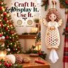 Seasonal Craft Kits Crochet Animal Bag Holder DIY Kit Hanging Plastic Make Easy Patterns Cute Raccoon Highland Cow Organizer for Home Kitchen Decor,