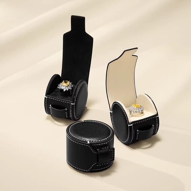 Minimalist Ring Pouch, Exquisite Creative PU Leather Ring Case, Portable Travel Jewelry Storage Box
