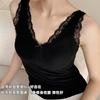 Lace thermal vest women's outer wear with chest pad autumn and winter polished underwear slim and thin sexy bottoming top