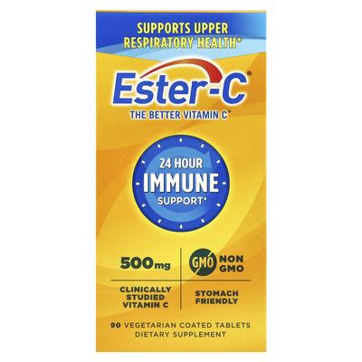 EsterC, 24hodinová podpora imunity, 1 000 mg, 90 potahovaných zeleninových tablet (500 mg na tabletu)