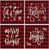 4Pcs Placemats & Coasters Set Christmas Santa Robin Snowman Reindeer Dinner Mats