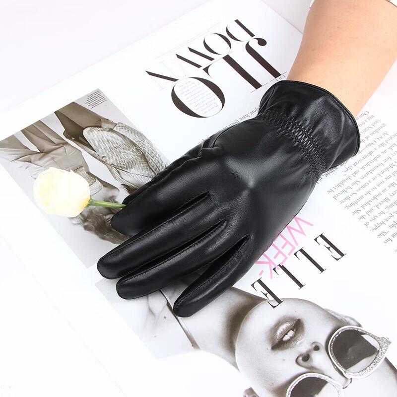 Hengyuanxiang Women's Sheepskin Winter Cycling Gloves