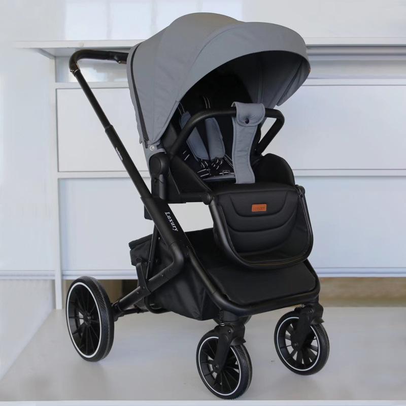 Two-Way Folding Baby Stroller for Sitting and Lying, High Landscape Design