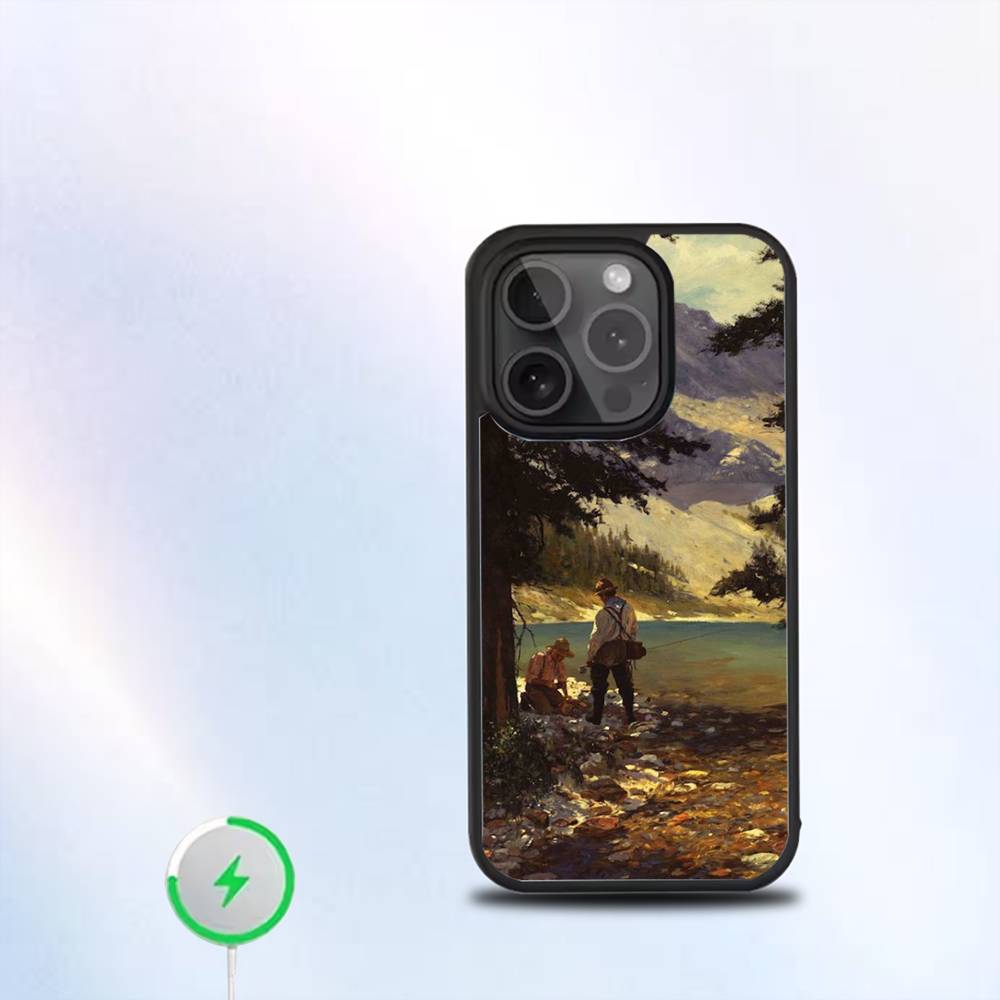 Hunting Fishing Man Phone Case For iPhone 17,16,15,14,13,12,11,Pro,Max,Plus,Mini,SE New Magsafe Magnetic Wireless Charging