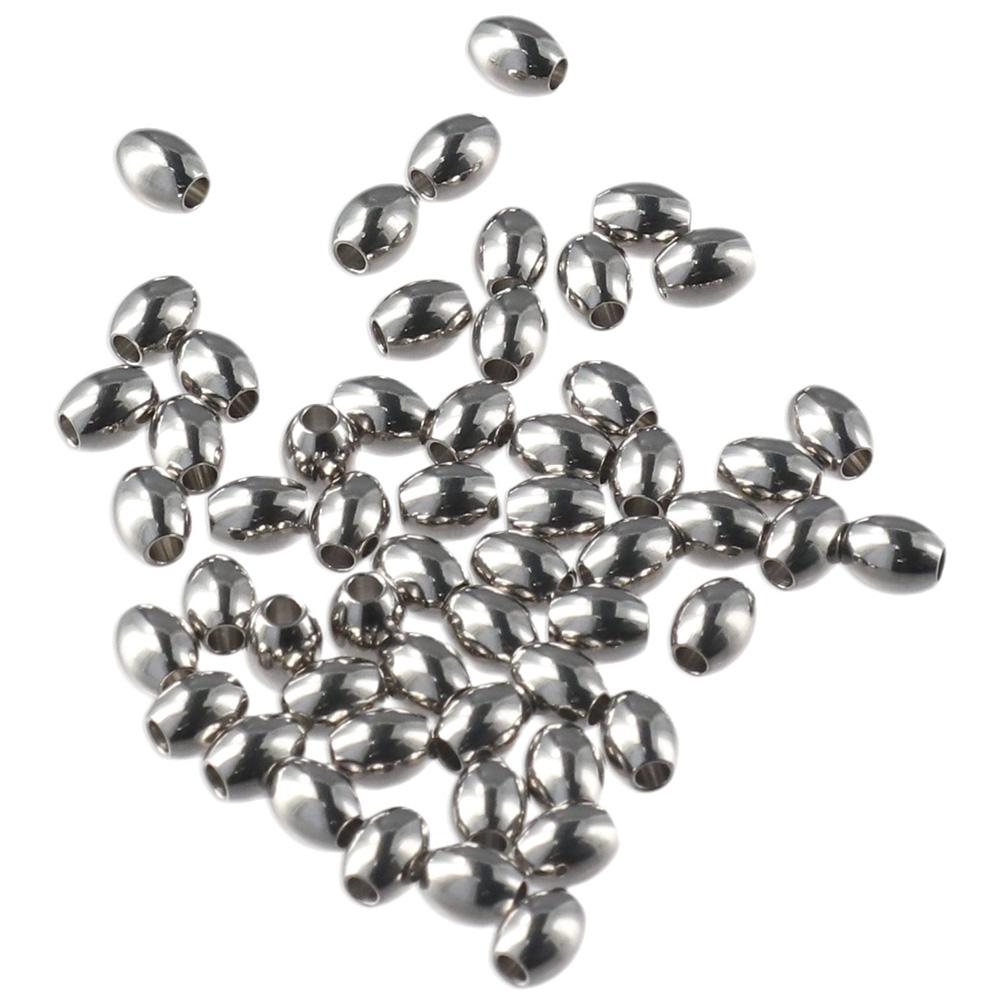 

Бусины-разделители из нержавеющей стали, серебряные гладкие бусины из нержавеющей стали для любителей рукоделия