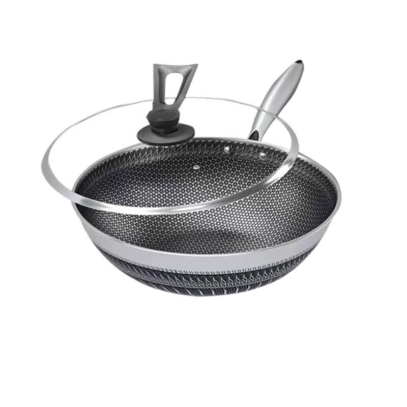 Shangheng 32cm 316L Stainless Steel Honeycomb Stir-Fry Pan
