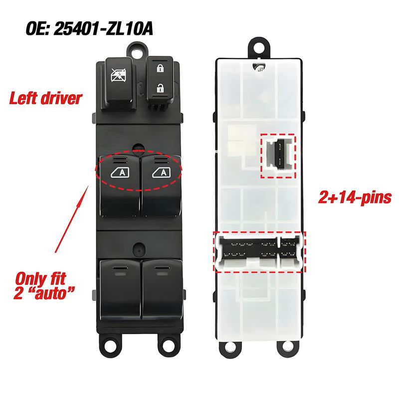 25401-ZL10A 25401ZL10A For Nissan Pathfinder 2007-2012,Front Left Driver Side Power Master Window Glass Lifter Control Switch