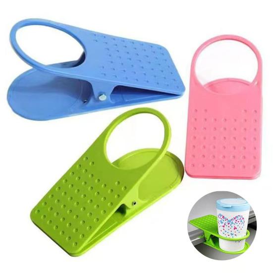 Clip On Cup Holder Mug Holder Clamp for Camping Chair Sunbed 6.5cm Diameter Portable Desk Side Mug Holder for Office Auto Travel Family