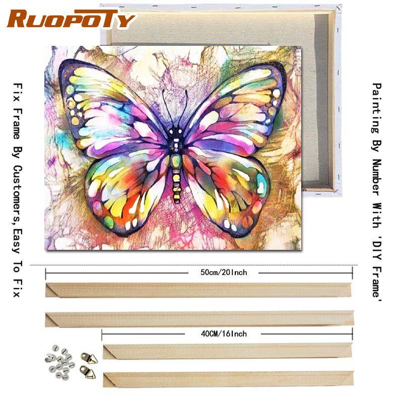 RUOPOTY With DIY Frame Animals Oil Painting DIY Digital Painting By Numbers Modern Wall Art Hand Painted Oil Painting For Home Decor