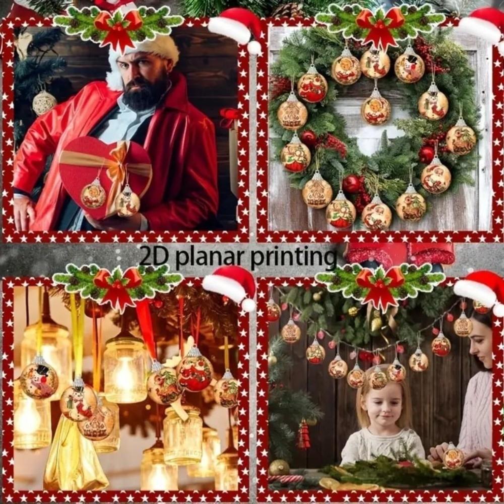 Snowman Farmhouse Hanging Ball Handcrafted Xmas Tree Pendant Retro Christmas Decorations