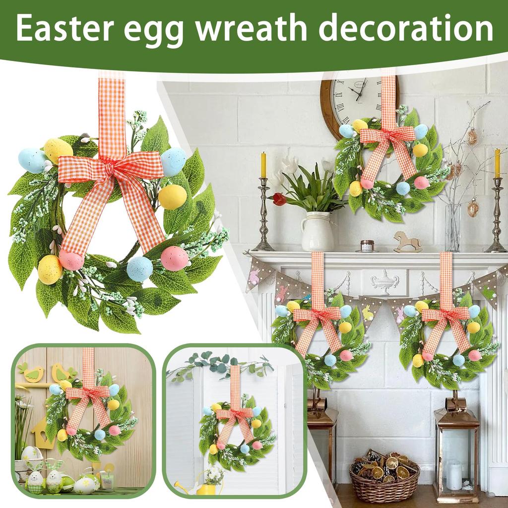 Miniature Easter Wreath, Suitable For Kitchen Cabinets, Miniature Spring Artificial Easter Egg Wreath.