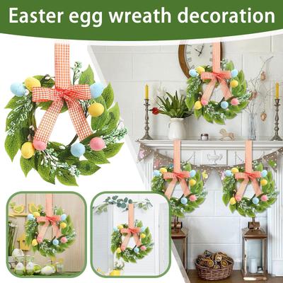 Miniature Easter Wreath, Suitable For Kitchen Cabinets, Miniature Spring Artificial Easter Egg Wreath.