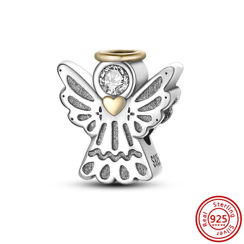 

New 925 copper Original Coffee Cup Dumbbell Angel Feather Infinite Love Family Beads Fit Original Pantaro Charm Bracelet Zircon 3mm-4mm