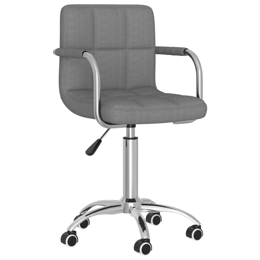 Dining Chair Swivel Light Grey Fabric
