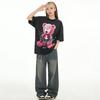 Dark Bear Short Sleeve T-Shirt Washed Retro Cotton Pod Digital Direct Injection Printing T-Shirt Men