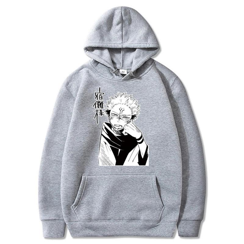 

Japanese Anime Hoodie Sweatshirt Ryomen Sukuna Autumn Winter Fleece Streetwear Tops S