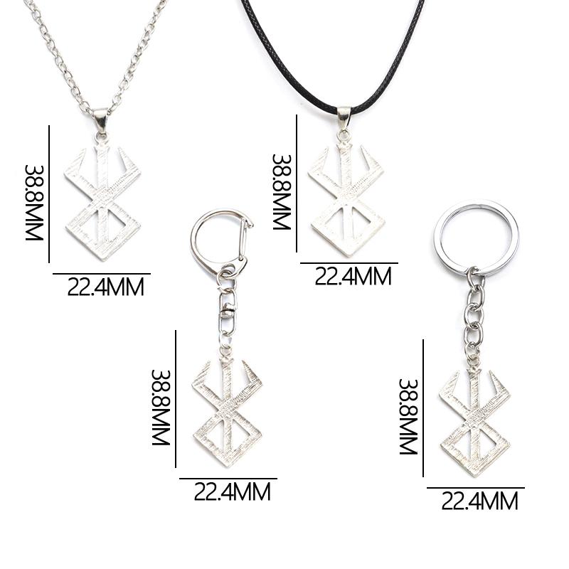 Anime Berserk Behelit Guts Alloy Keychains Red Cartoon Figures Logos Pendant Necklaces Jewelry Cosplay Accessories