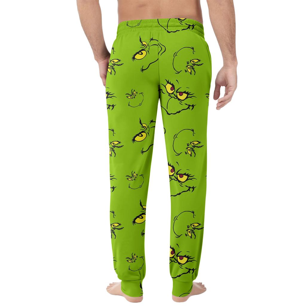 Men's Drawstring Pocket Cuffed Casual Pants Home Sleep Pants