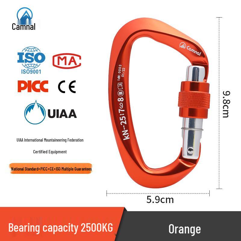Kanle D-Shaped Screw-Lock Carabiner: Quickdraw Climbing Safety Buckle