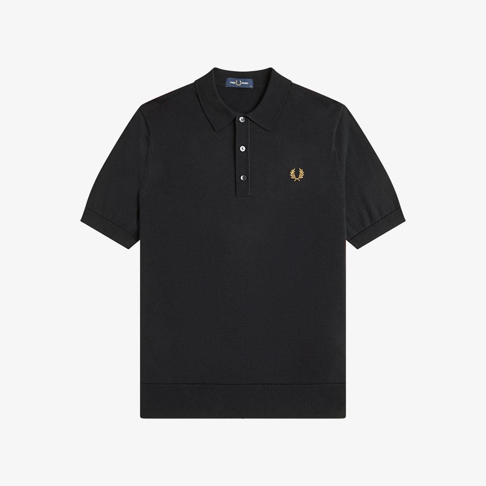 FRED PERRY [Sharp] Short Sleeve Cotton Knit Shirt - Black Afpm2619725-198