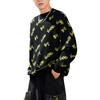 Li Ning Urban Nomad Allover-Logo Bestickter Pullover Langarm-Sweater Herren-Sweater Schwarz AMBS123-1