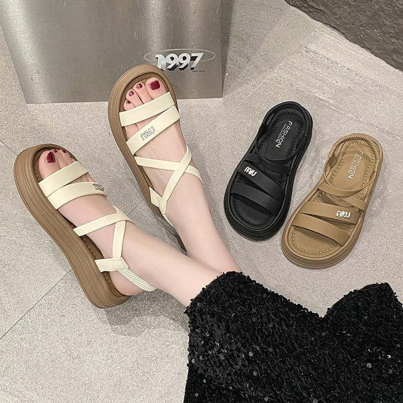 Non-slip Thick-soled Internet Celebrity Cool Slippers Women's Summer New Soft-soled Versatile Casual One-word Slippers Women's Beach Shoes V