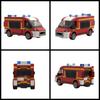 Urban Miniature Street View Fire Station MOC Building Blocks Set Small Fire Pump Truck Model Kids Puzzle Toy Boy's Birthday Gift