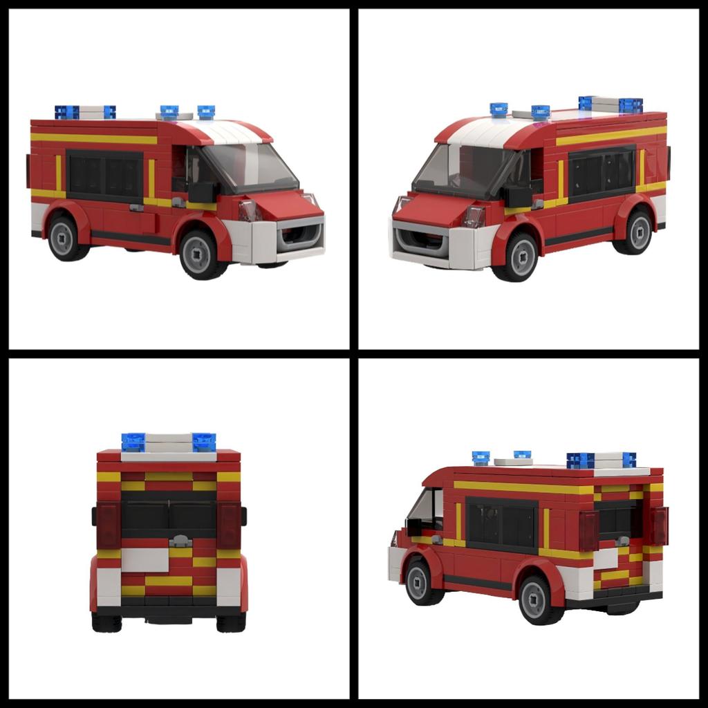 Urban Miniature Street View Fire Station MOC Building Blocks Set Small Fire Pump Truck Model Kids Puzzle Toy Boy's Birthday Gift