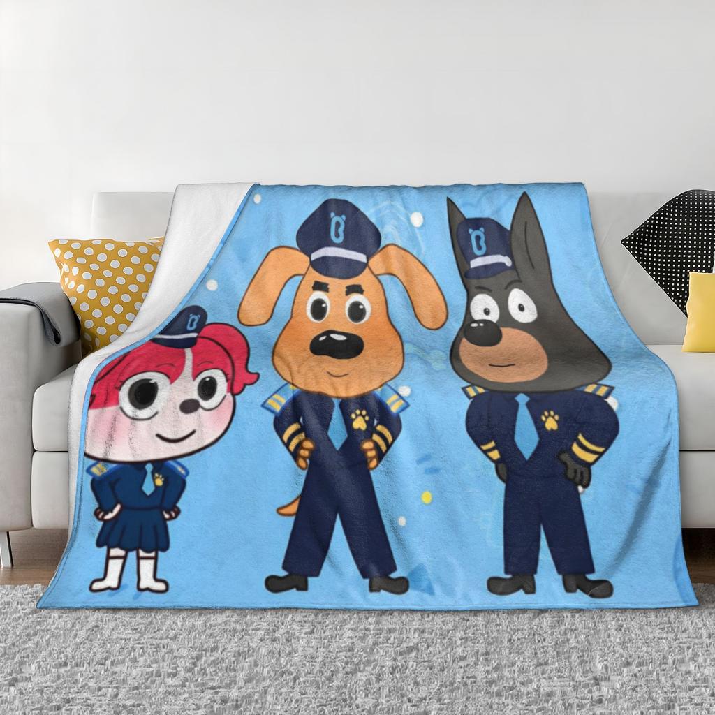 Coperta di Flanella per Bambini con Personaggi dei Cartoni Animati Sheriff Labrador Polizia, Coperte Calde da Divano per Viaggi all'Aperto, Copriletti, Trapunta Sottile