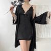 Sexy Pajamas Women's Spring Ice Silk Internet Celebrity Style Backless Suspender Chest Pad Spring Summer Nightdress Advanced Sense Two-piece Set
