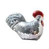 Ball Chicken Statue Figurine Disco Rooster Ornament Decoration Foam Glass Sparkling Appearance