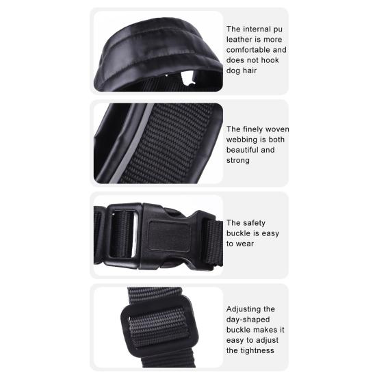 No-Pull Dog Head Collar Adjustable Dog Head Halter with Padded Nose
