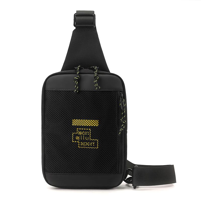 Мужская нагрудная сумка для активного отдыха, спортивная наплечная сумка, водонепроницаемая, легкая, для улицы, через плечо чёрный