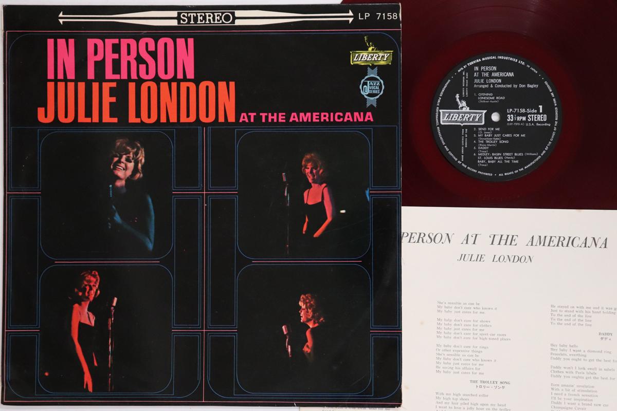 

LP Record JULIE LONDON In Person At The Americana LP7158 LIBERTY 1966 Japan Jazz Used