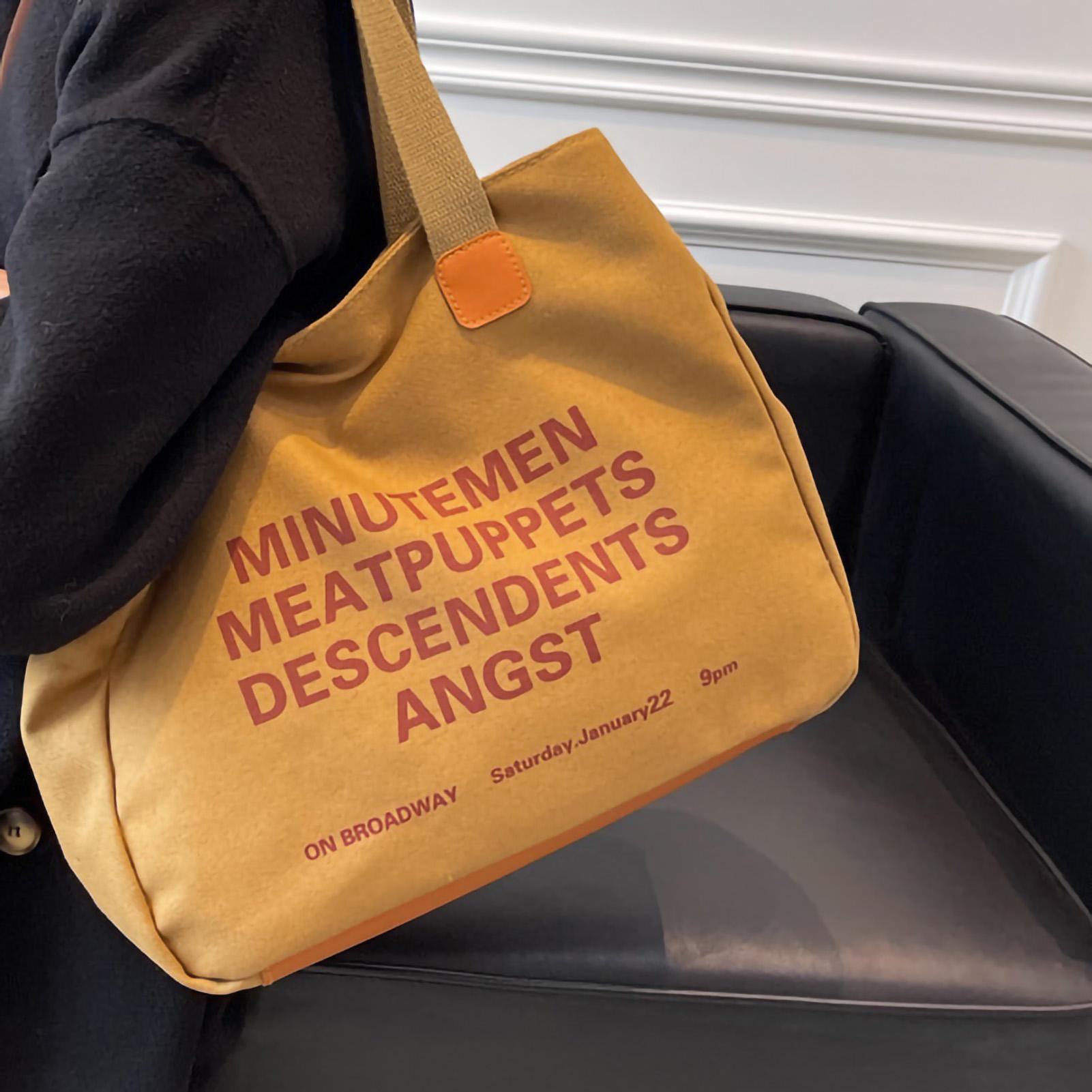 Simple Canvas Bag Casual Fashionable Exquisite Large Capacity Canvas Tote Shopping Bag with Handle for Women and Men хаки 1000₽