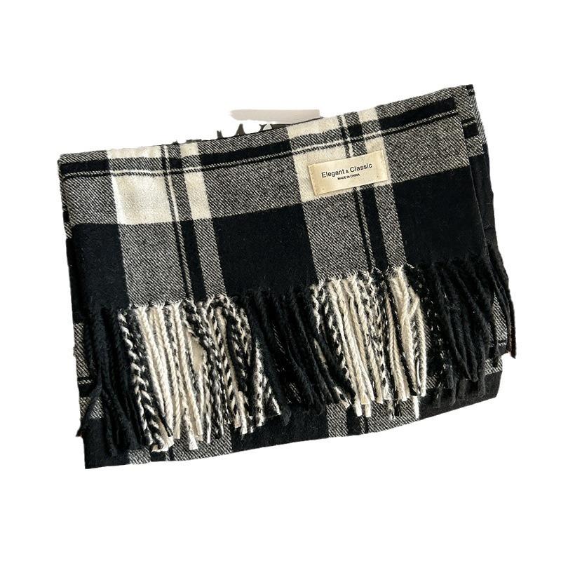 Осенне-зимний классический большой квадратный ретро-шарф из искусственного кашемира — фото 6