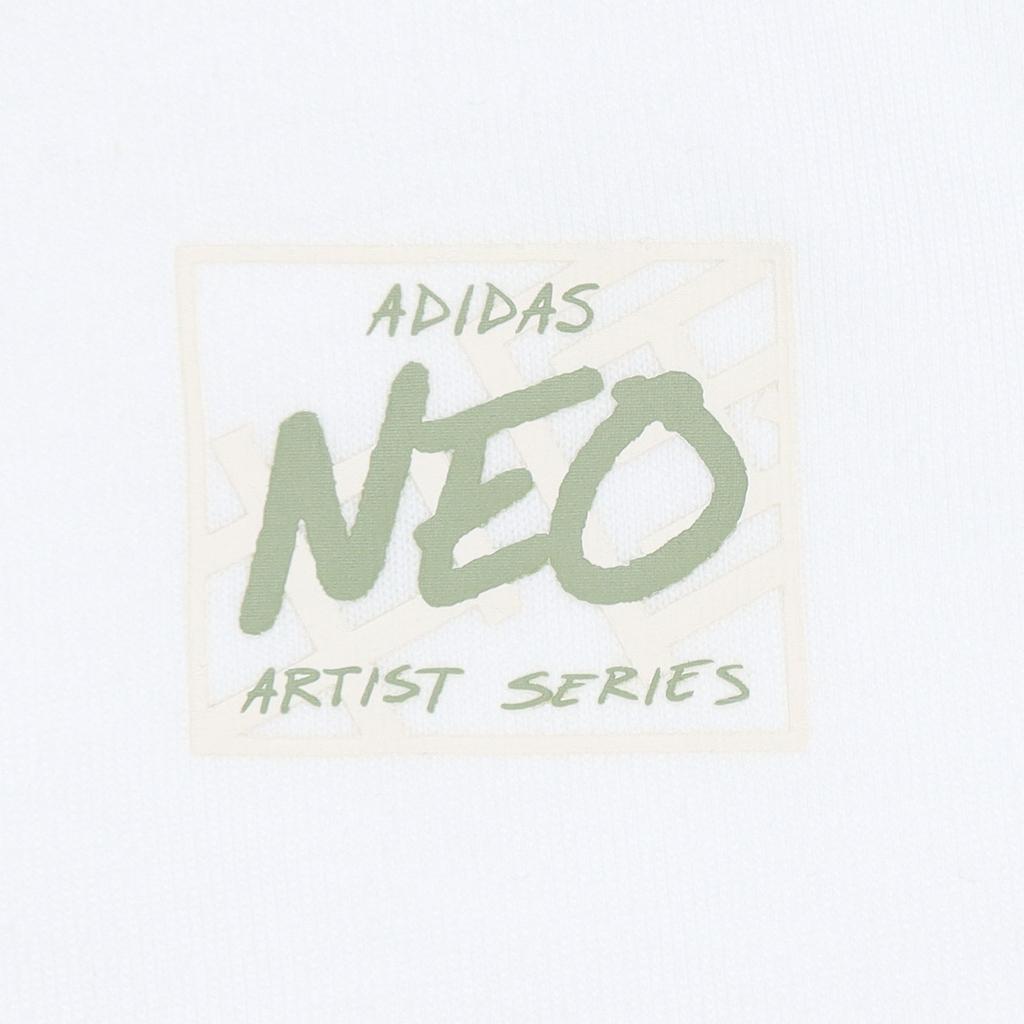 Adidas Neo Alphabet Cartoon Print Round Neck Casual T-Shirt Men Tops White HS6806