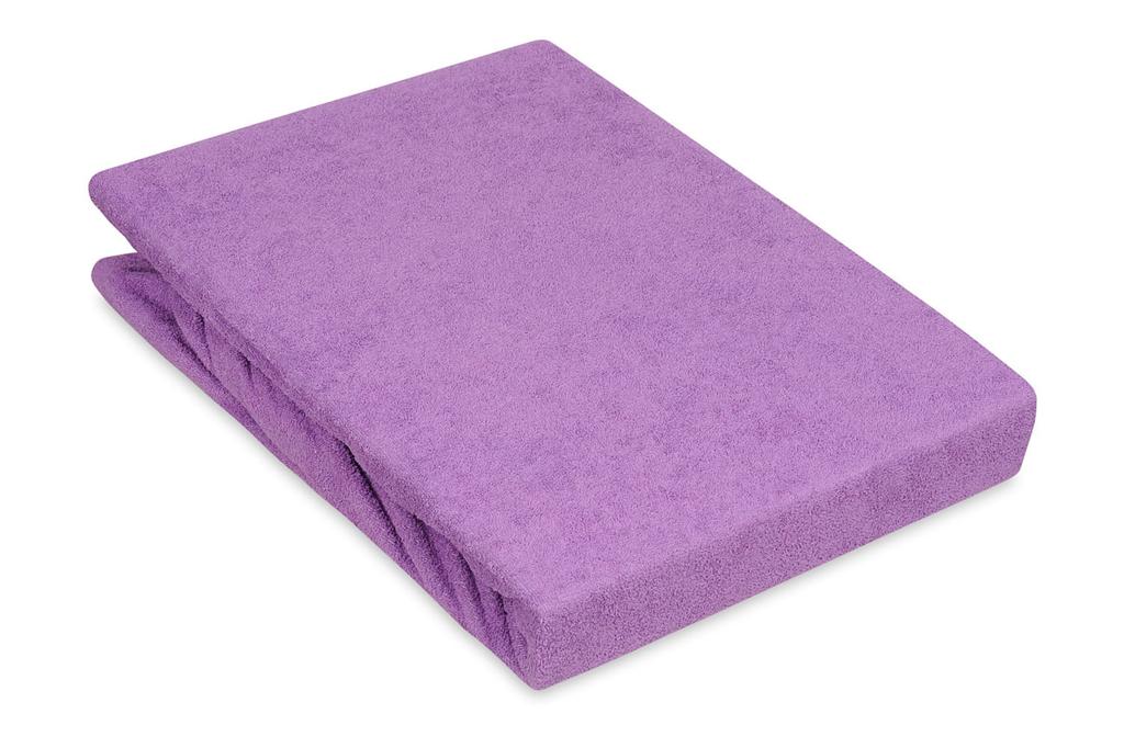 Prześcieradło frotte z gumką 110/120x190/200 classic fioletowe