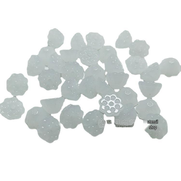 Имитация белого нефрита, маленькие чармы в виде семенных коробочек лотоса для DIY-украшений - Бусины лотоса из нефрита Дунлин