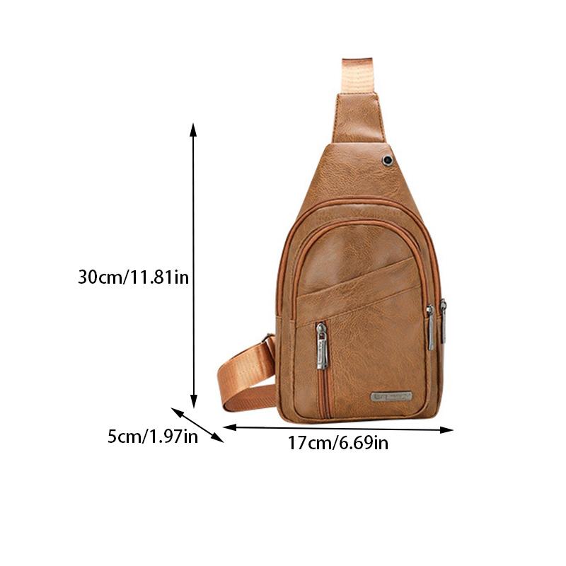 Men'S Crossbody Bags Men'S Chest Bag Designer Messenger Bag Leather Shoulder Bags Diagonal Package Large Capacity Bag For Travel