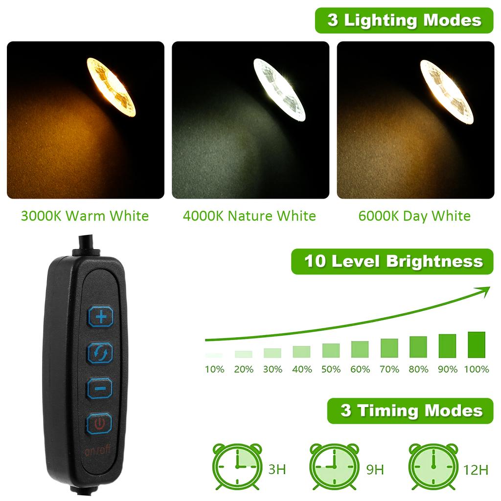 LED Uplight Lawn Lamp Indoor and Outdoor Plant Spotlight Plant Landscape Lighting 3w USB Power Saving 10 Brightness Levels