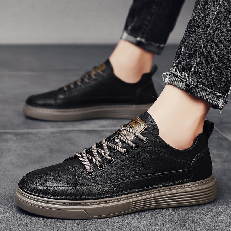 Summer breathable shoes British casual leather shoes business dress soft baseplate shoes trendy shoes