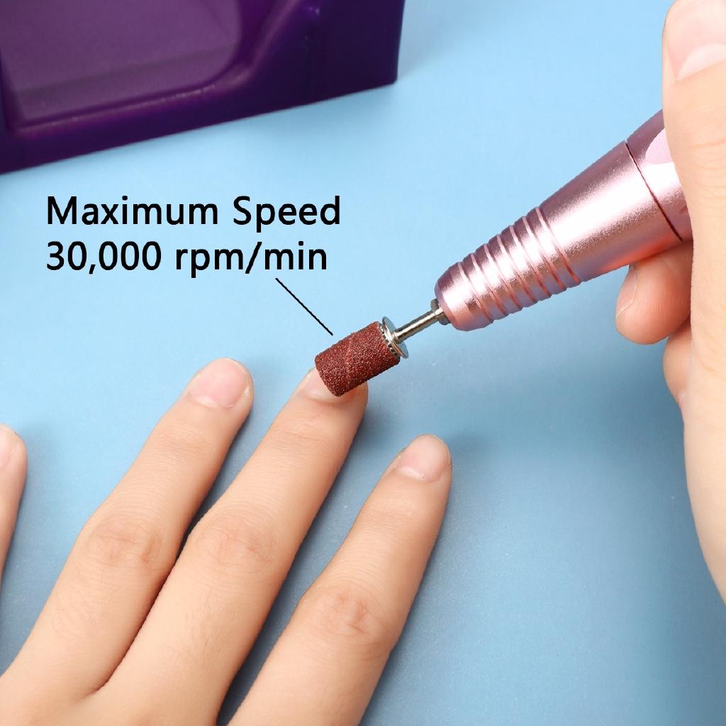 Perceuse à ongles portable rechargeable 30 000 tr/min, machine de manucure, lime à ongles électrique, outils pour nail art, ensemble pour forets à ongles