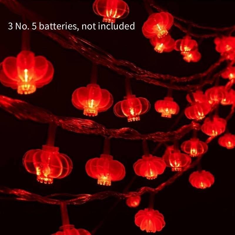 Luzes de Fio LED Para o Ano Novo Chinês Com Lanternas Vermelhas Decoração Para Casa e Uso Externo