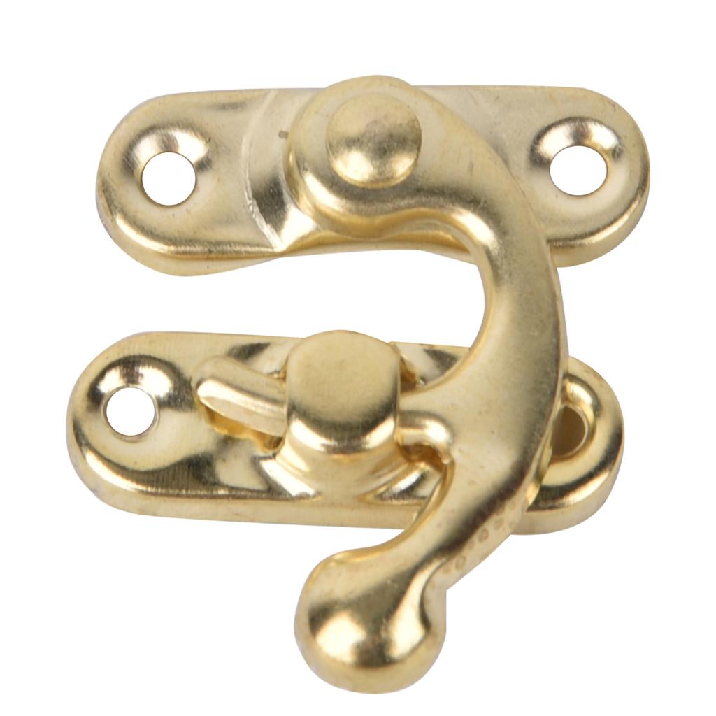 30 Pcs Hasp Hook Retro Style Iron Latch Hook Hasp for Jewelry Gift Boxes 3.2 X 2.8cmYellow Right