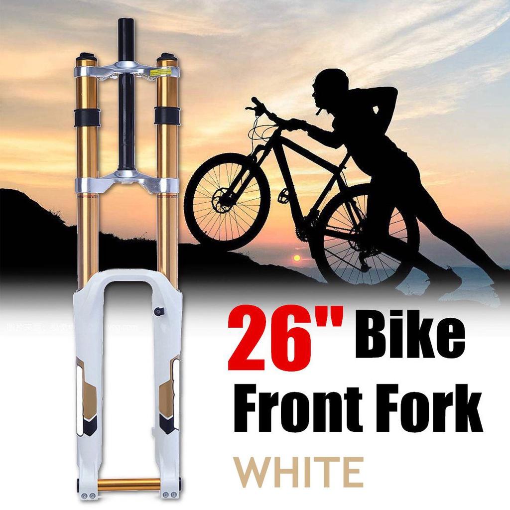 26 1-1/8 DH Downhill Front Fork Black/White MTB Bike Mountain Bicycle Cycling Fork