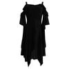 Damen Übergröße Mode Schulterfrei Gothic Rüschen Trägerkleid Unregelmäßiges Kleid,S-5XL,