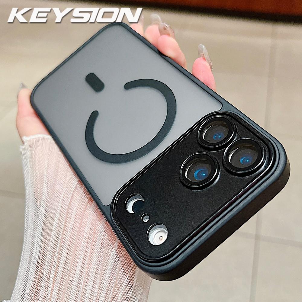 

KEYSION Luxury Matte Translucent Magnetic Case for MagSafe for iPhone 17 Pro Max Wireless Charging Shockproof Armor Phone Cover for iPhone 17 Pro