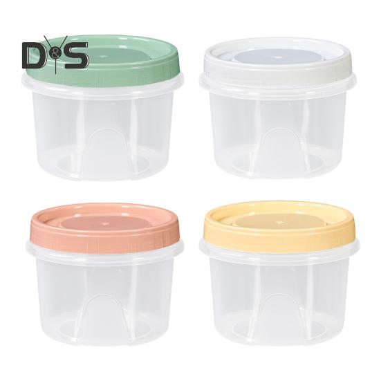 

4 шт. контейнеры для заправки салата 500 мл, пищевой контейнер без бисфенола А для закусок, соусов, приправ, многоразовые стаканчики для соуса для ланч-бокса, хранения фруктов, орехов, йогурта 4pcs разноцветный